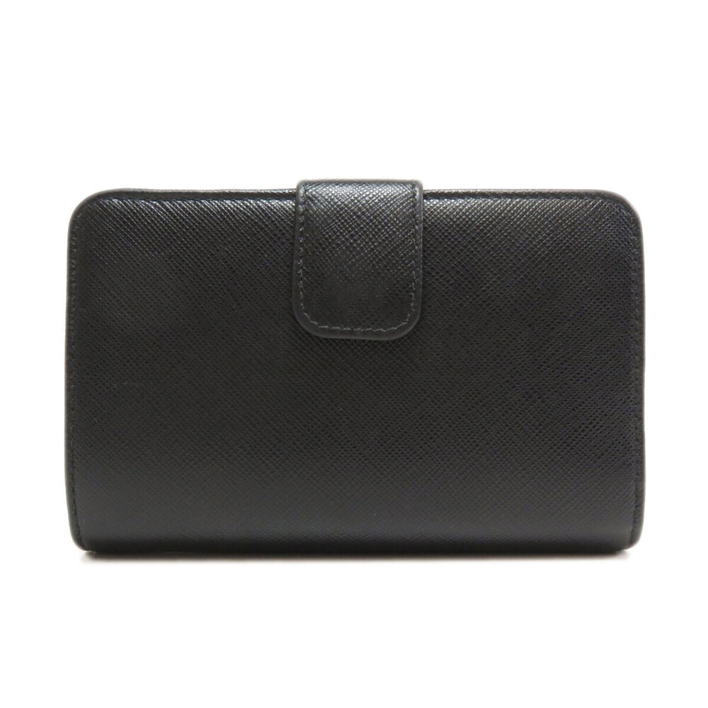 Prada Wallet motif bi fold leather Black